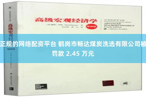 正规的网络配资平台 鹤岗市畅达煤炭洗选有限公司被罚款 2.45 万元