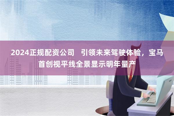 2024正规配资公司   引领未来驾驶体验，宝马首创视平线全景显示明年量产