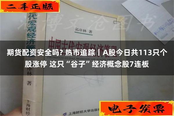 期货配资安全吗? 热市追踪丨A股今日共113只个股涨停 这只“谷子”经济概念股7连板